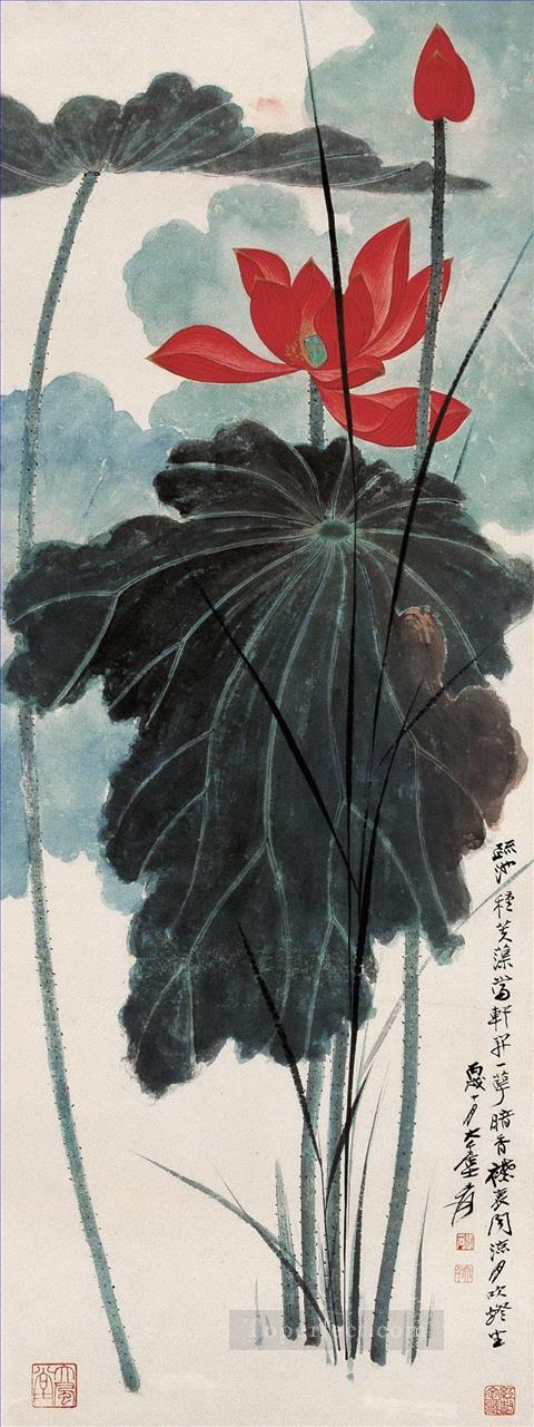Chang dai chien lotus 18 old China ink Oil Paintings